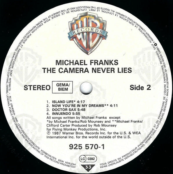Michael Franks - The Camera Never Lies