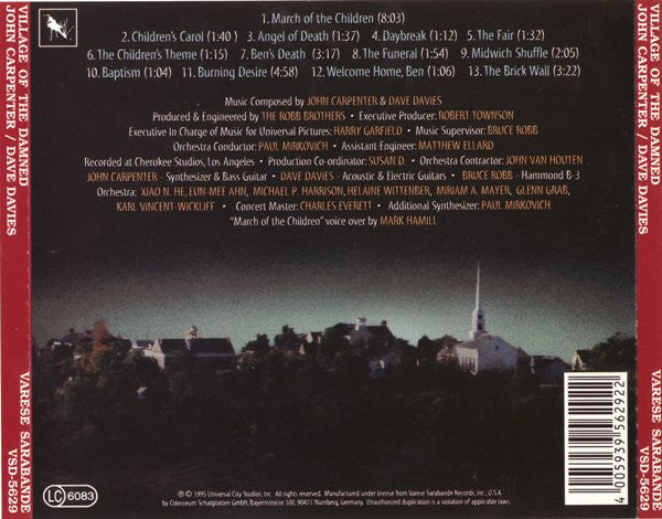 John Carpenter - Village Of The Damned (Original Motion Picture Soundtrack)