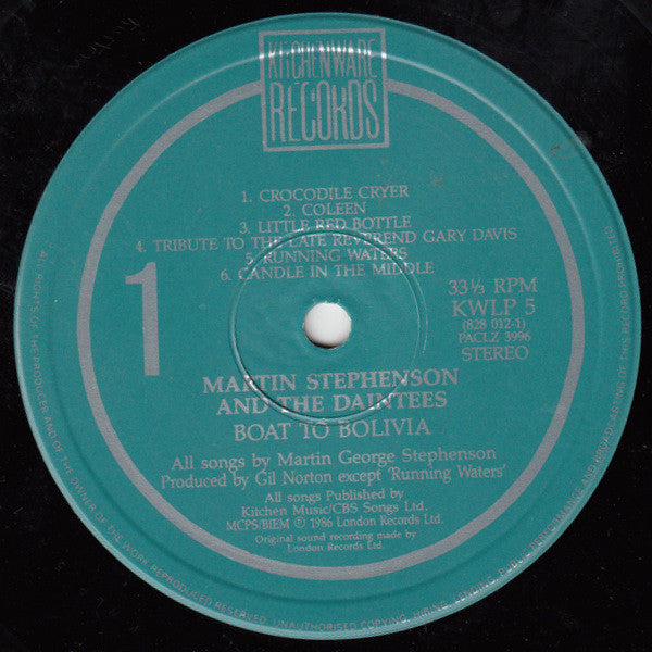 Martin Stephenson And The Daintees - Boat To Bolivia