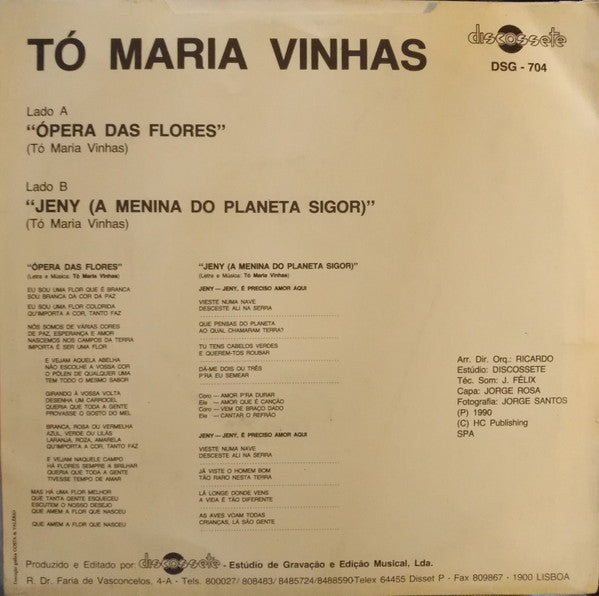 Tó Maria Vinhas - Ópera Das Flores