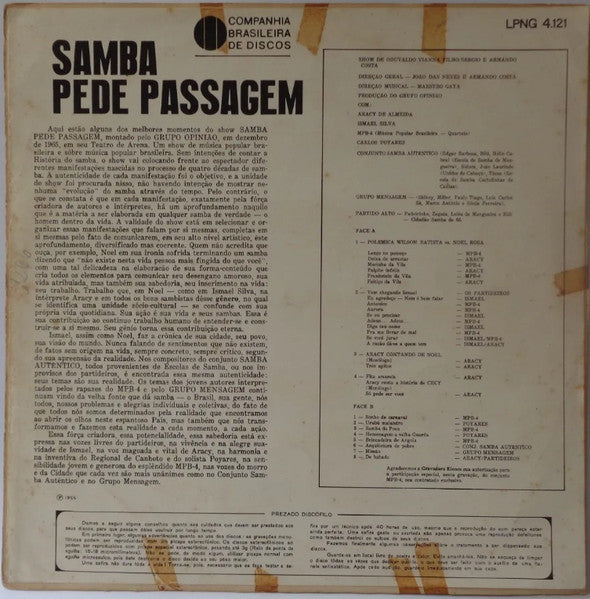 Aracy De Almeida, Ismael Silva, MPB4, Carlos Poyares, Conjunto Samba Autêntico, Grupo Mensagem, Os Partideiros - Samba Pede Passagem
