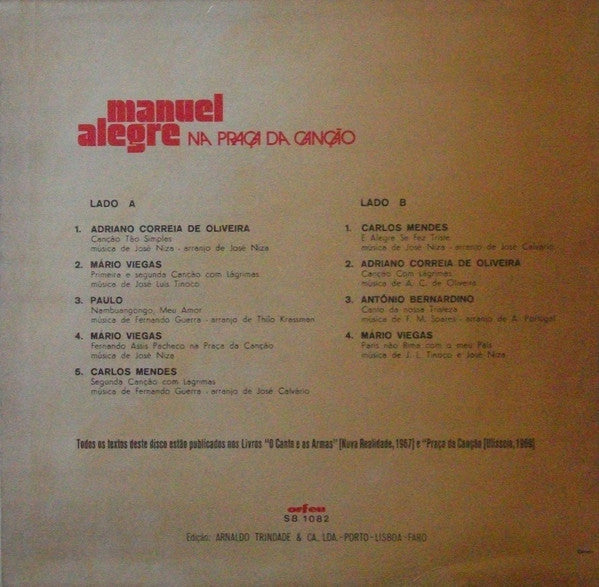Various - Manuel Alegre - Na Praça Da Canção