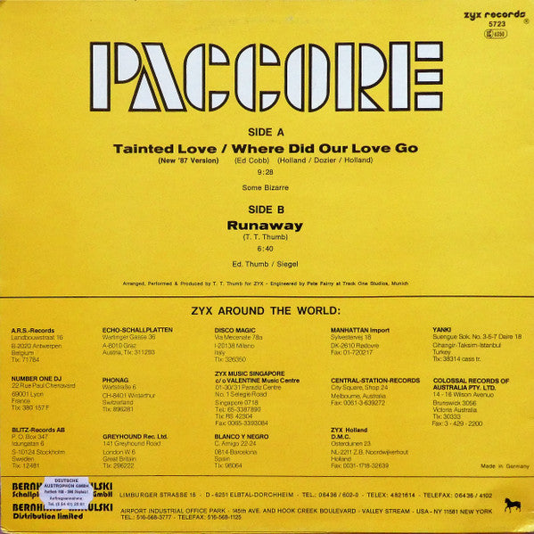 Paccore - Tainted Love (new '87 Version) & Where Did Our Love Go