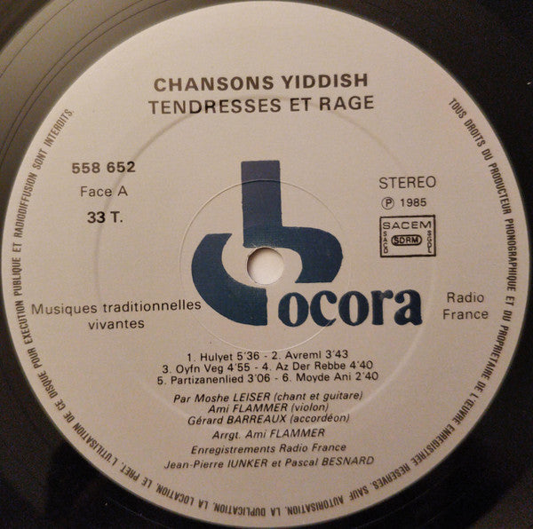 Ami Flammer / Moshe Leiser / Gérard Barreaux - Chansons Yiddish : Tendresses Et Rage