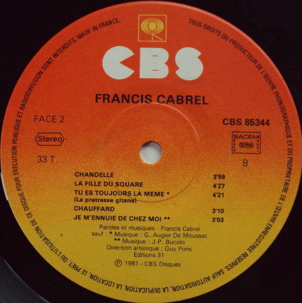 Francis Cabrel - Carte Postale
