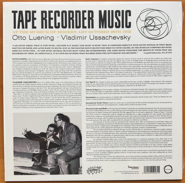Otto Luening / Vladimir Ussachevsky - Tape Recorder Music