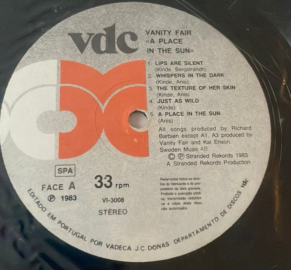 Vanity Fair - A Place In The Sun