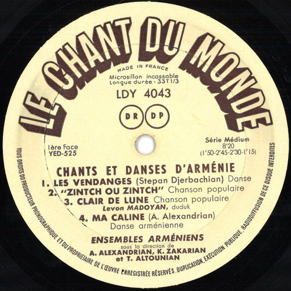 Various - Chants Et Danses D'Arménie