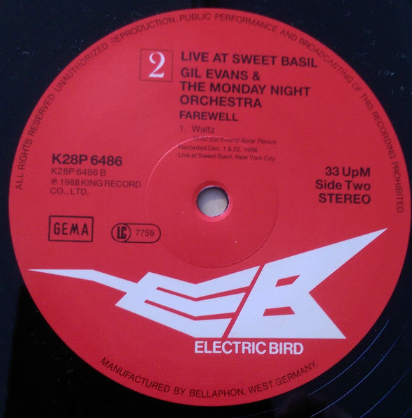 Gil Evans & The Monday Night Orchestra - Farewell - Live At Sweet Basil