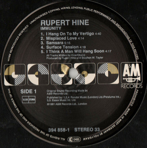 Rupert Hine - Immunity