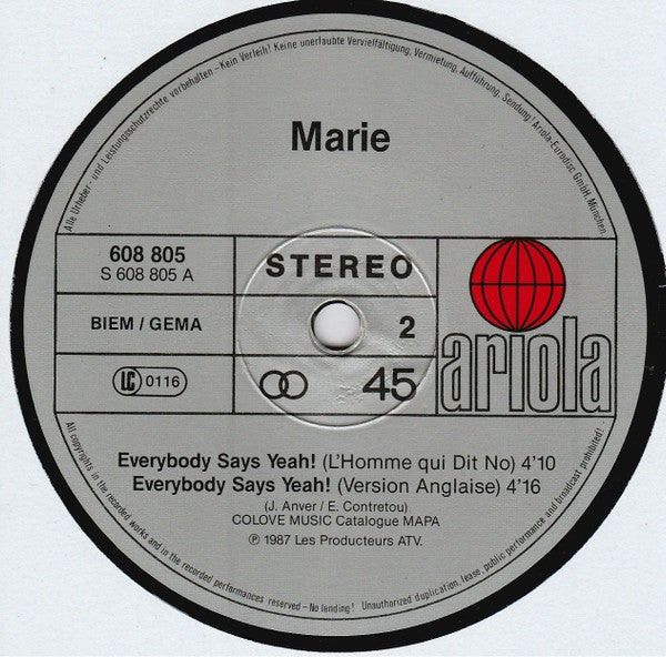 Marie (13) - Everybody Says Yeah!