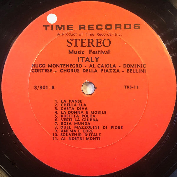 Hugo Montenegro, Chorus Della Piazza, Al Caiola, Dominic Cortese, Luciano Bellini - Music Festival: Italy