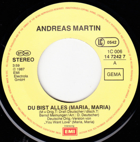 Andreas Martin (2) - Du Bist Alles (Maria, Maria)