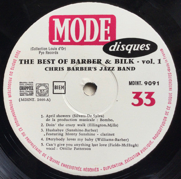 Chris Barber And Acker Bilk - The Best Of Barber And Bilk Volume One