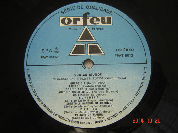 Eunice Muñoz - Antologia Da Mulher Poeta Portuguesa
