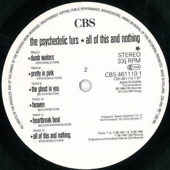 The Psychedelic Furs - All Of This And Nothing