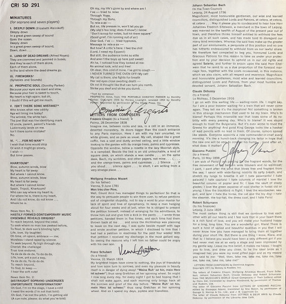 William Mayer / Dominick Argento - Brass Quintet / Miniatures / Two News Items / Letters From Composers