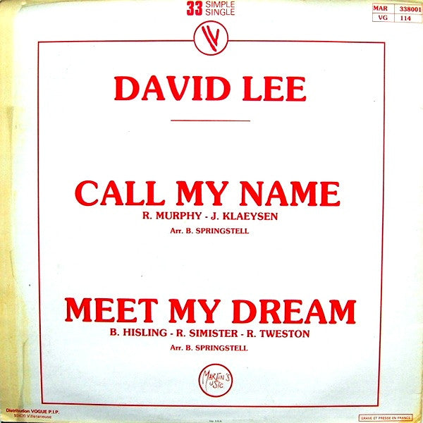 David Lee (37) - Call My Name