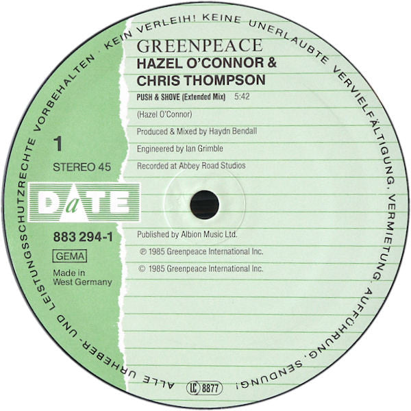 Hazel O'Connor / Chris Thompson - Push & Shove