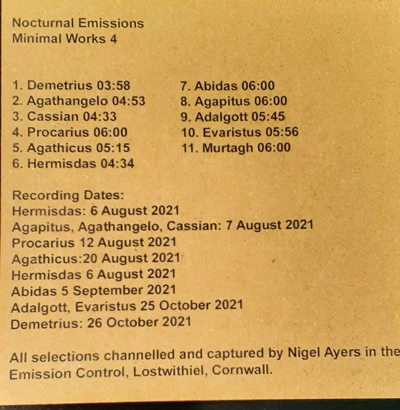 Nocturnal Emissions - Minimal Works 4