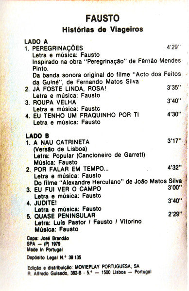 Fausto Bordalo Dias - Histórias De Viageiros