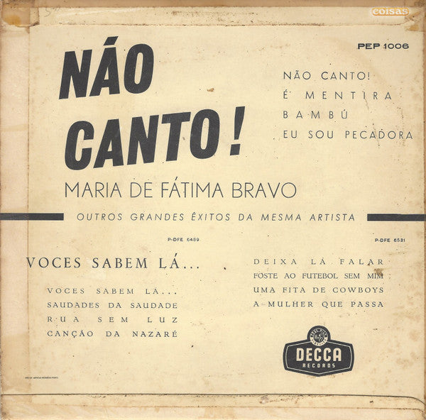 Maria de Fátima Bravo - Não Canto !