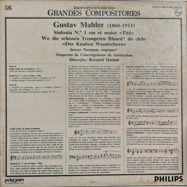 Gustav Mahler - Jessye Norman, Concertgebouworkest, Bernard Haitink - Sinfonia N.º 1 Em Ré Maior «Titã» / Wo Die Schönen Trompeten Blasen