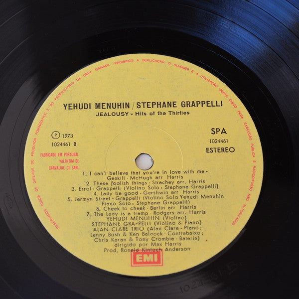 Yehudi Menuhin, Stéphane Grappelli & Alan Clare Trio - Jalousie (Hits Of The Thirties)