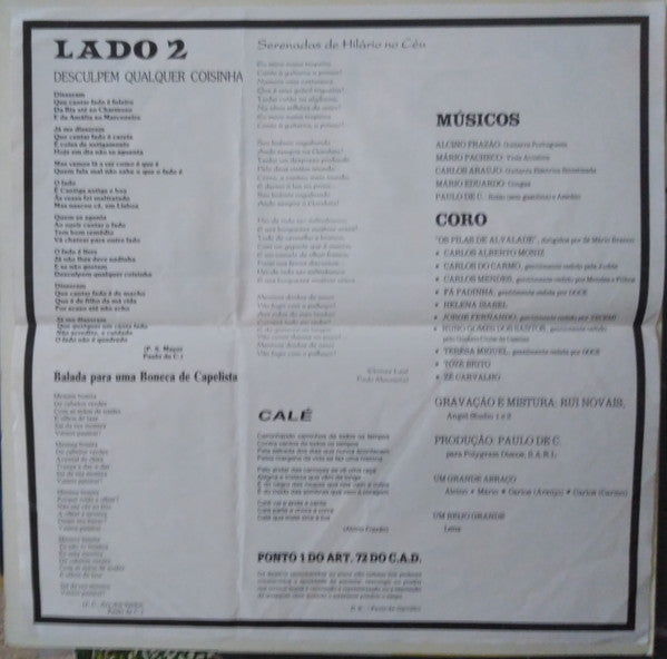 Paulo de Carvalho - Desculpem Qualquer Coisinha