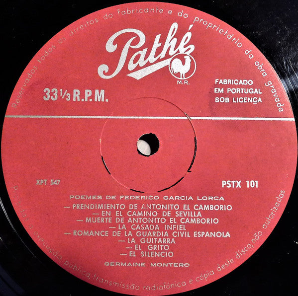 Federico García Lorca - Germaine Montero - Poemes De Federico Garcia Lorca