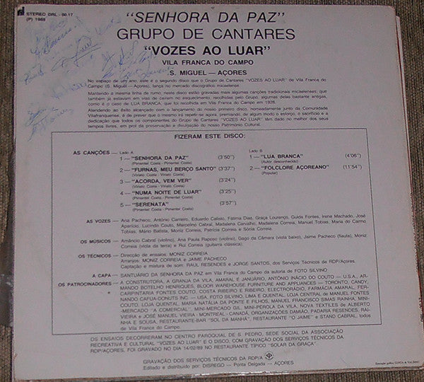 Grupo De Cantares Vozes Ao Luar - Senhora Da Paz