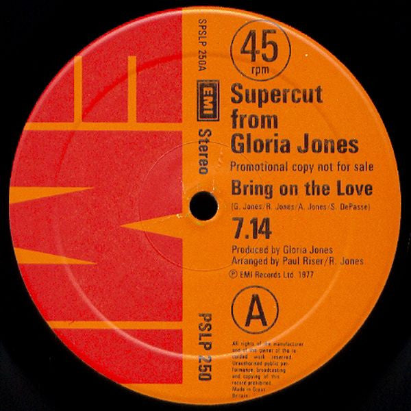 Gloria Jones / Gonzalez - Bring On The Love / Carnival
