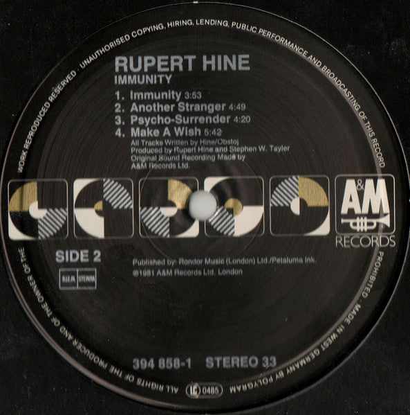 Rupert Hine - Immunity