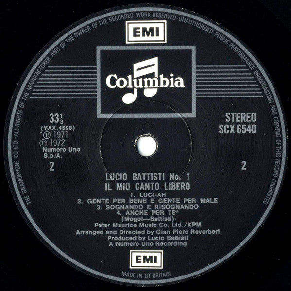 Lucio Battisti - Il Mio Canto Libero - Lucio Battisti N° 1