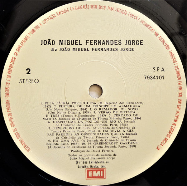 João Miguel Fernandes Jorge - Diz João Miguel Fernandes Jorge