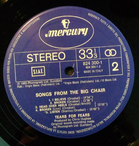 Tears For Fears - Songs From The Big Chair