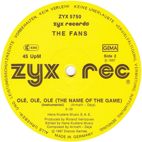 The Fans - Olé, Olé, Olé (The Name Of The Game)