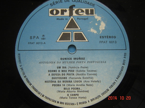 Eunice Muñoz - Antologia Da Mulher Poeta Portuguesa