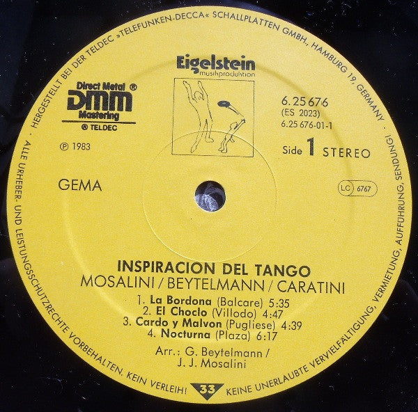 Juán José Mosalini • Gustavo Beytelmann • Patrice Caratini - Inspiración Del Tango