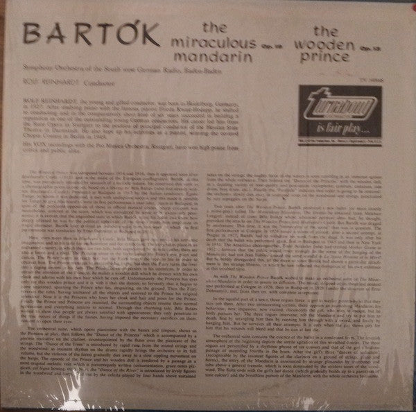 Béla Bartók, Südwestfunkorchester Baden-Baden, Rolf Reinhardt - The Miraculous Mandarin / The Wooden Prince