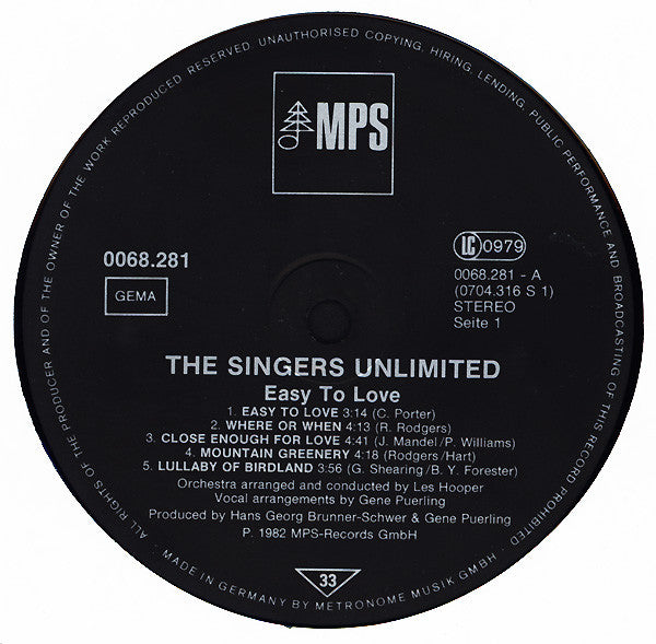 The Singers Unlimited - Easy To Love