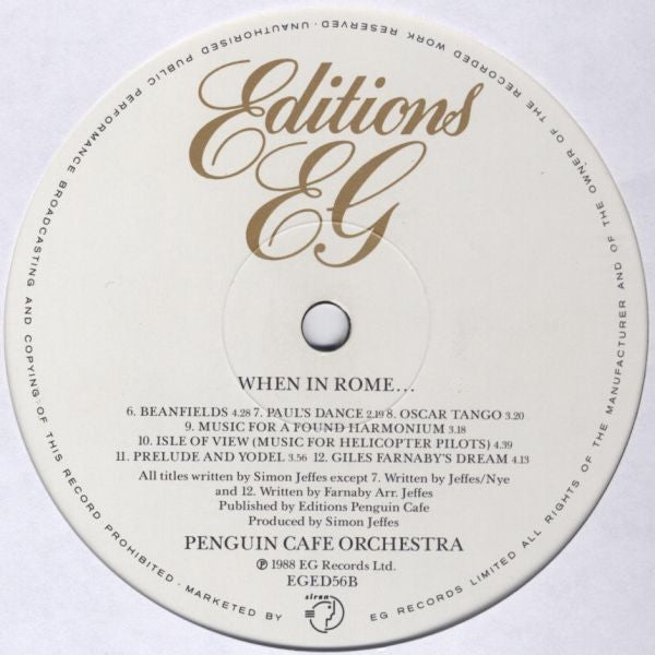 Penguin Cafe Orchestra - When In Rome...