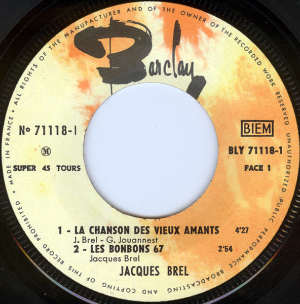 Jacques Brel - La Chanson Des Vieux Amants