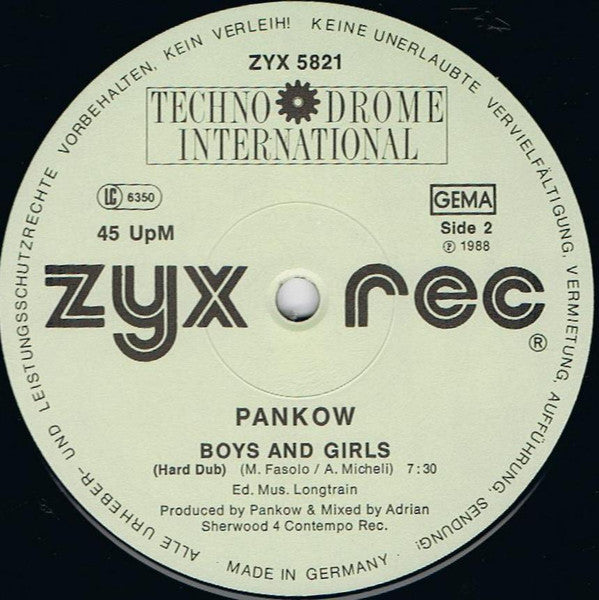 Pankow - Sickness Takin' Over / Boys And Girls
