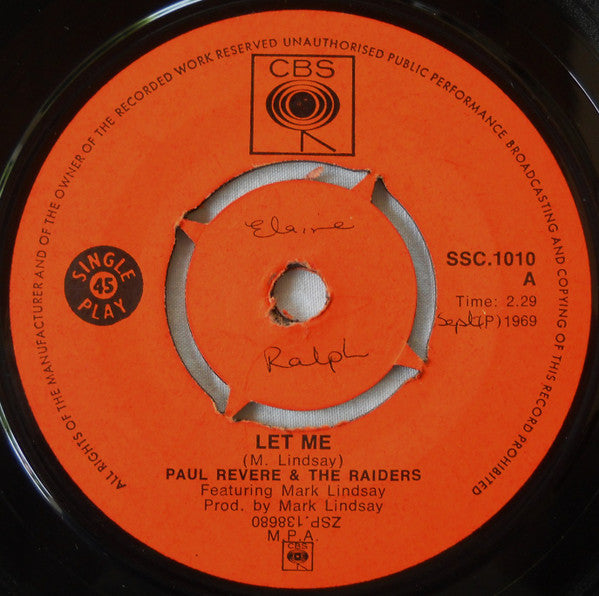 Paul Revere & The Raiders - Let Me / I Don't Know