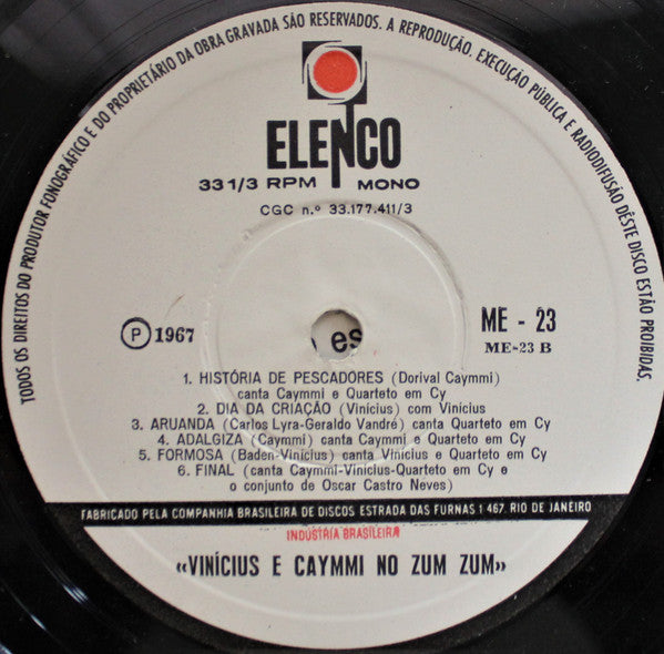 Vinicius De Moraes / Dorival Caymmi Com o Quarteto Em Cy e o Conjunto Oscar Castro Neves - No Zum Zum