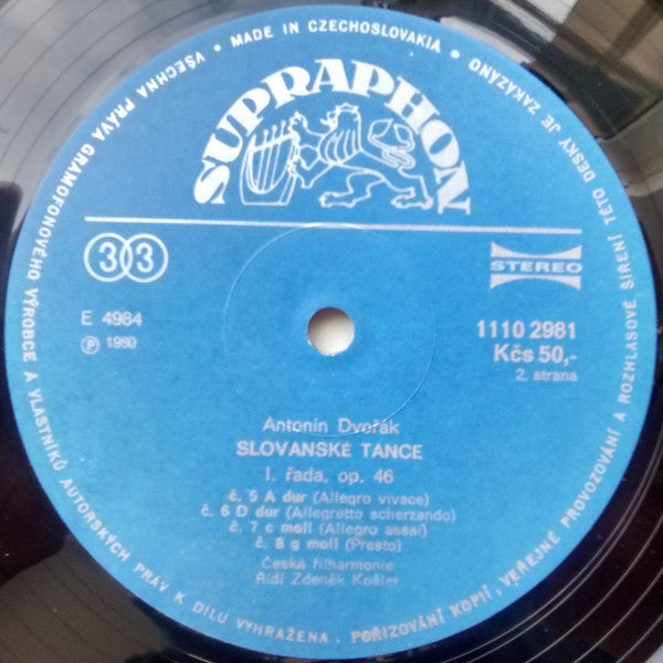 Antonín Dvořák, The Czech Philharmonic Orchestra, Zdeněk Košler - Slovanské Tance (Slavonic Dances / Slawische Tänze / Danses Slaves)