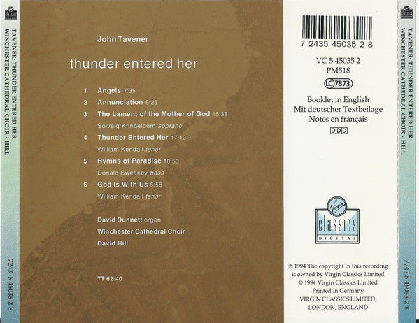 John Tavener - David Hill, Winchester Cathedral Choir - Thunder Entered Her