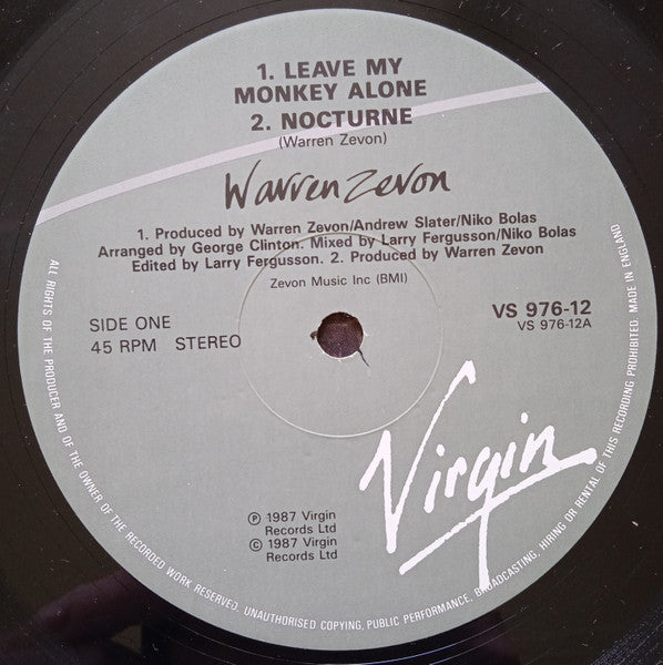 Warren Zevon - Leave My Monkey Alone