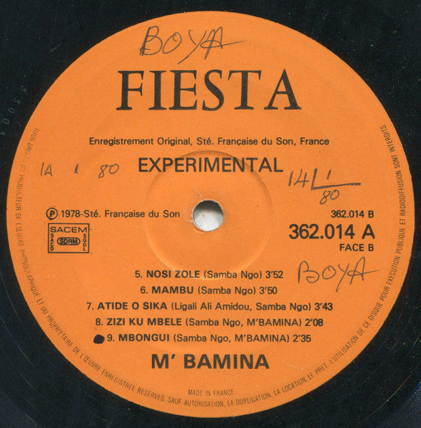 M'Bamina - Expérimental